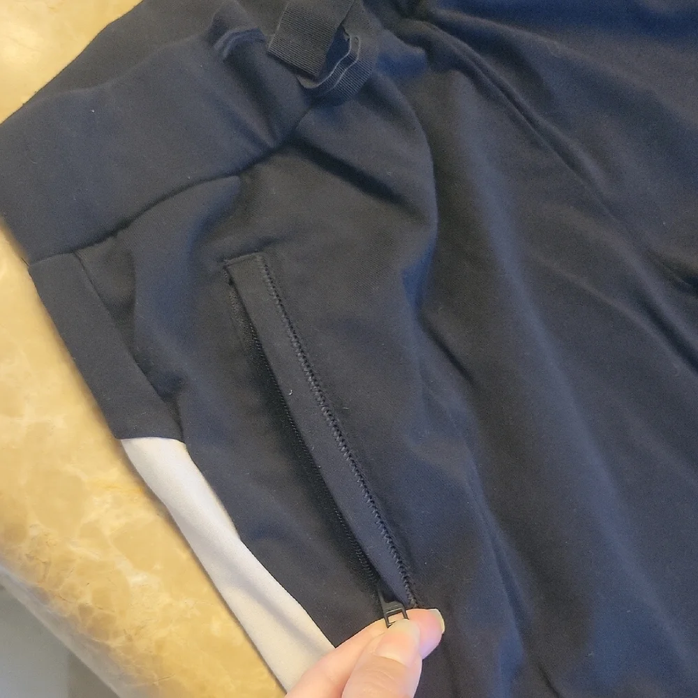 Athleta Black Tuxedo Joggers with White Side Stripe,  S - Picture 8 of 16